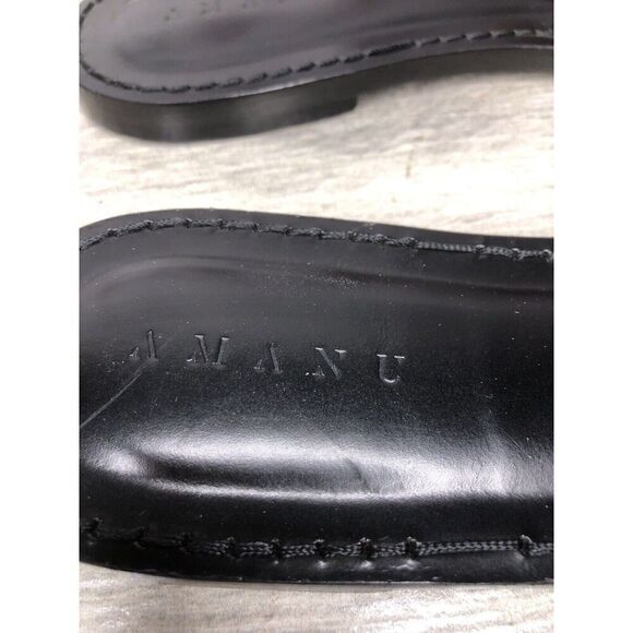 Amanu Black Calf Hair Leather Python Cross Strap Slides Sandals Women 9M US/40EU - Picture 9 of 16